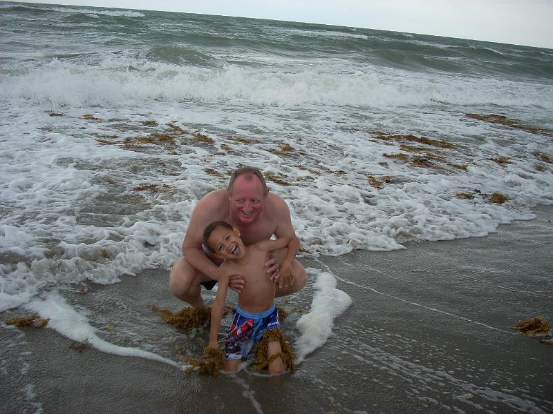 DSCN0506.JPG - Mark and Octavious at the beach, Cocoa Beach, Florida
