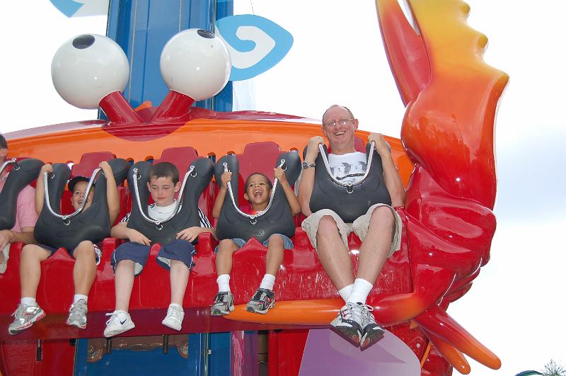 DSC_0351.JPG - Mark and Octavious on a ride, Sea World, Orlando