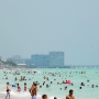 Looking north on Hollywood Beach to the rain clouds - Hollywood Beach - Sunday, July 3 ,2011