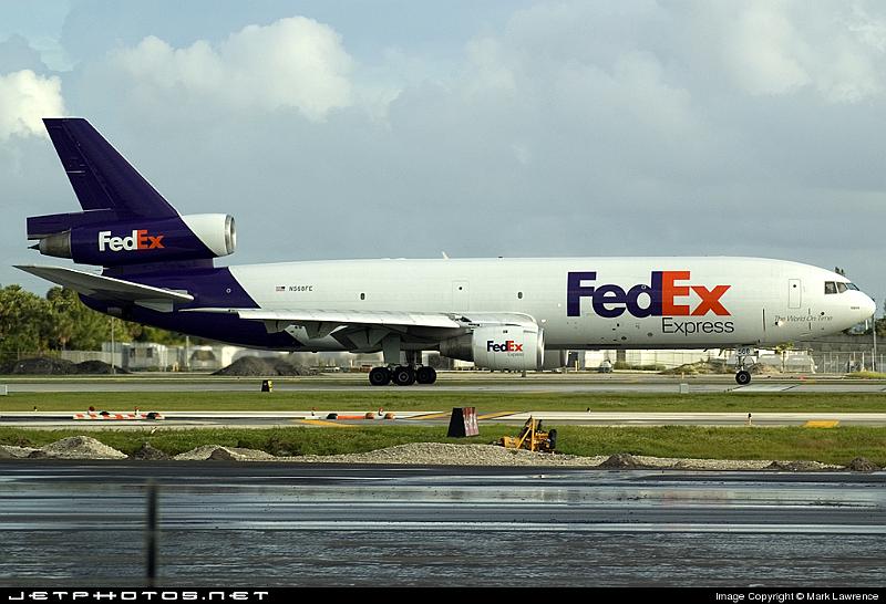 41803_1191760333.jpg - Fedex MD-10F powering down runway 9L at Ft Lauderdale International