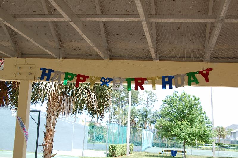DSC_5105.JPG - The Happy Birthday sign - just before it got blown down by the gusty winds