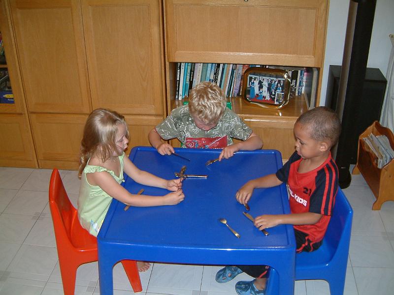 DSCF0024.JPG - Meghan, Stephen and Octavious waiting for dinner